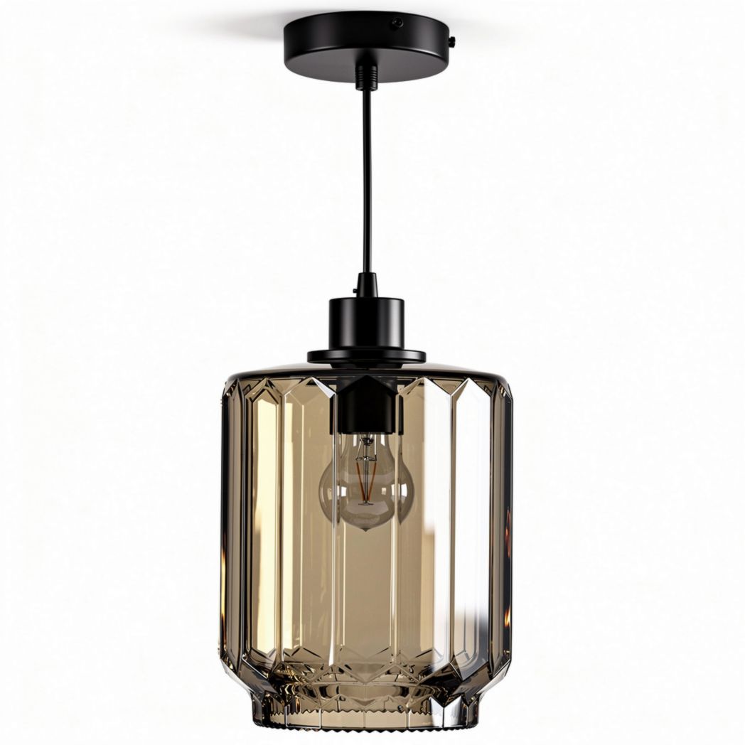 Lampa wisząca ze szkła w kolorze brązowym 30 x 20 x 20cm